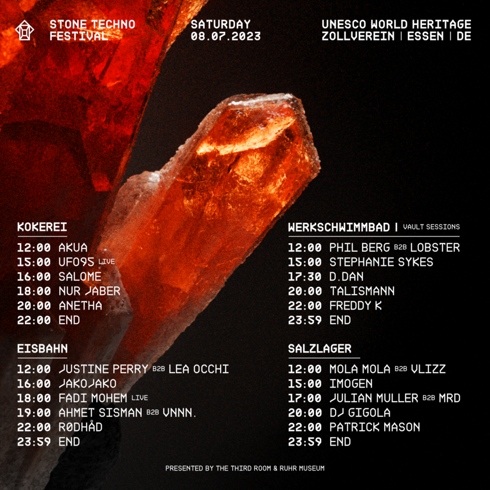 08./09.07.2023 | Stone Techno Festival 2023 - Running Order Saturday ...